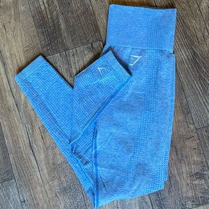 gymshark high waisted leggings, blue, size m